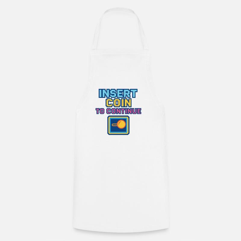 Retro Pixel Arcade Game Design - Cooking Apron - white