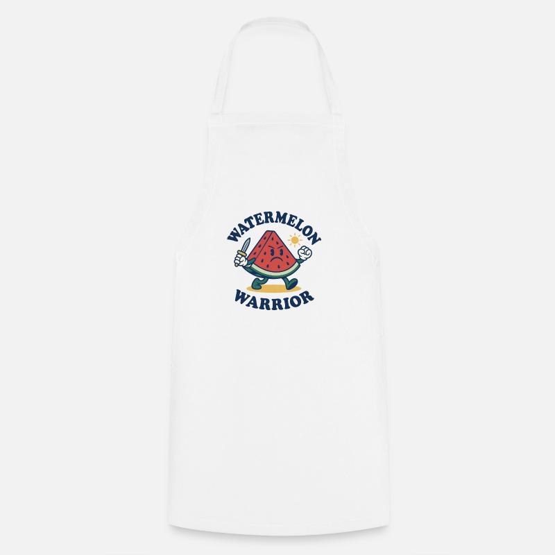Watermelon Warrior – Bold Slice Design - Cooking Apron - white