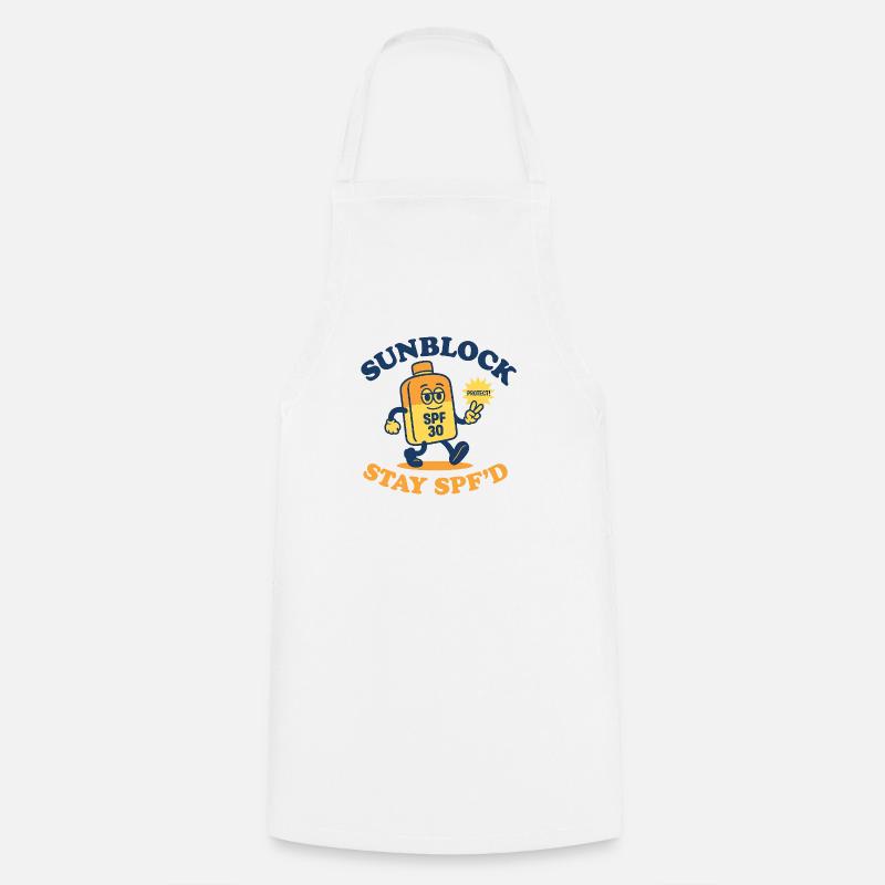 Sunblock Squad – Stay SPF'd Design - Cooking Apron - white