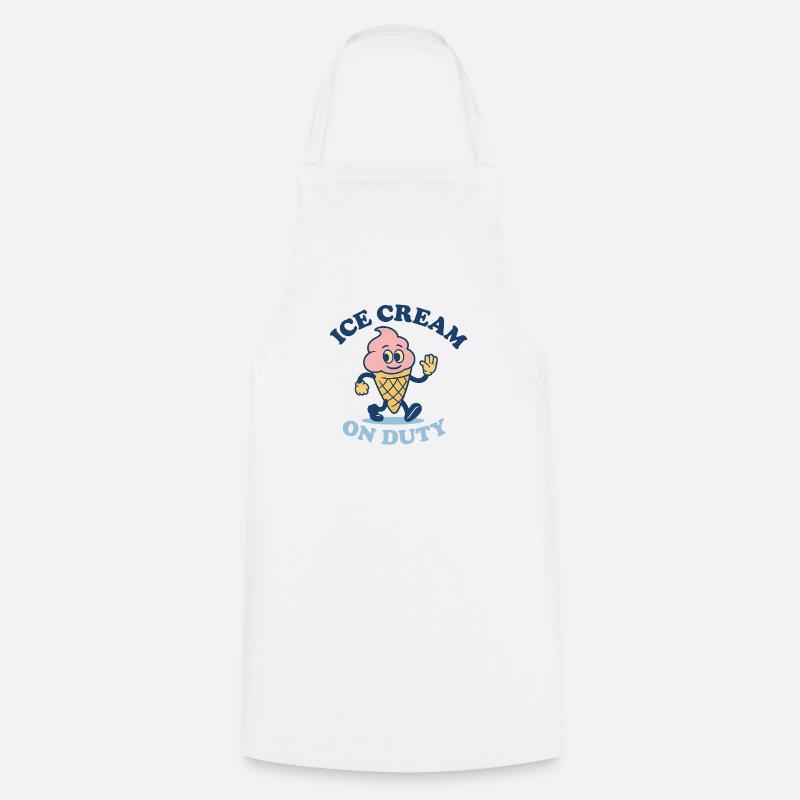 Glaces en service - Tablier de cuisine - blanc