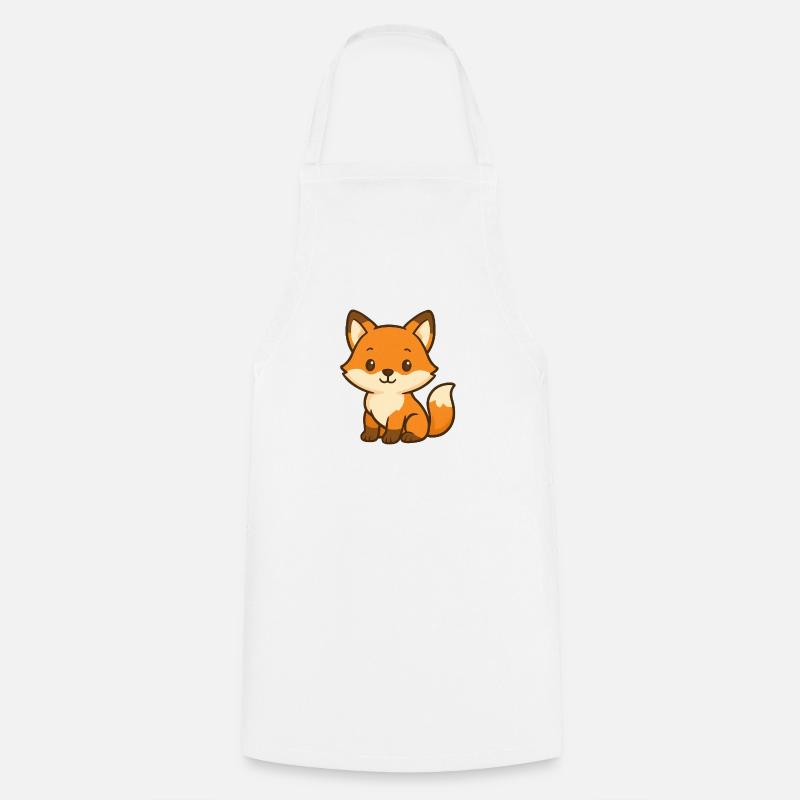 Cute fox bear children's design - Cooking Apron - white