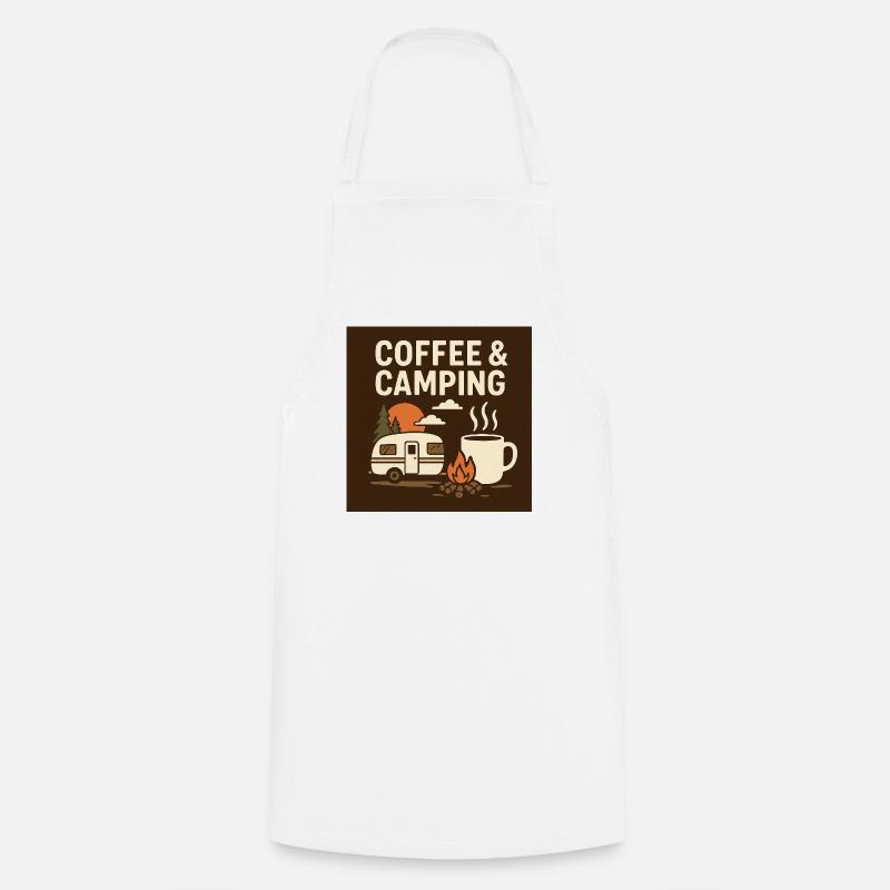 Kaffeekultur beim Camping - Kochschürze - Weiß