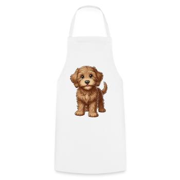 Labradoodle Puppy sweet - Cooking Apron - white - Front - AI Model Male 185 dark (185cm)