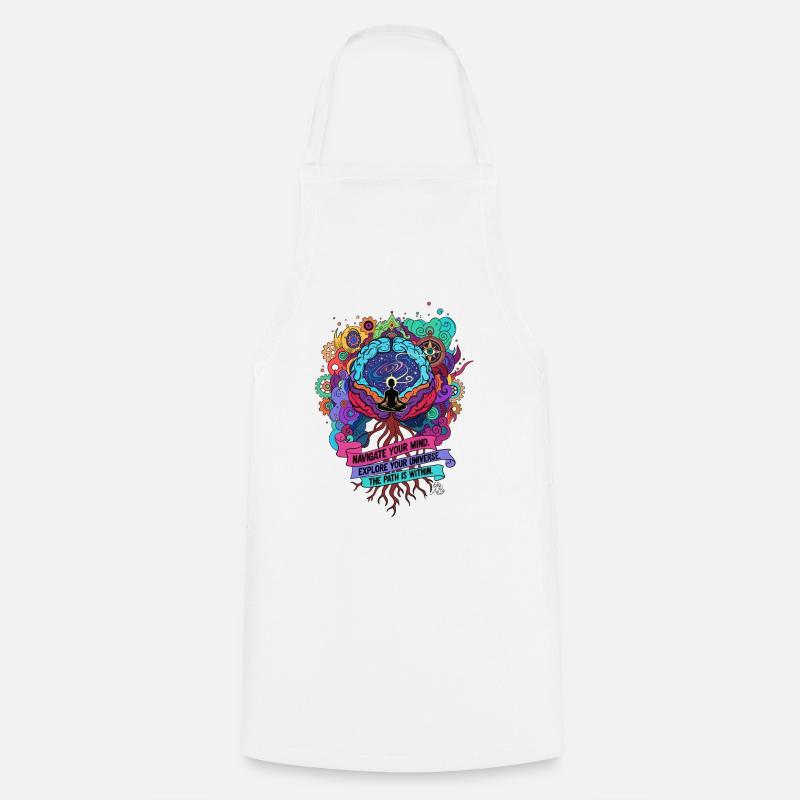 Cosmic Meditation - Cooking Apron - white