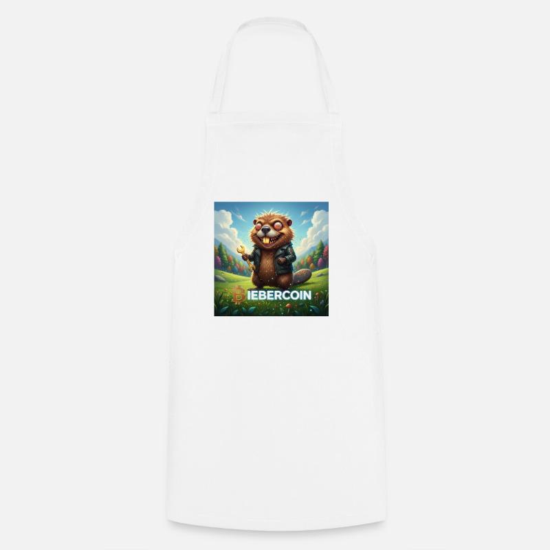 Crypto Beaver with Wrench - Cooking Apron - white