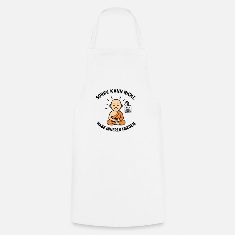 Inner Peace Monk Saying - Cooking Apron - white