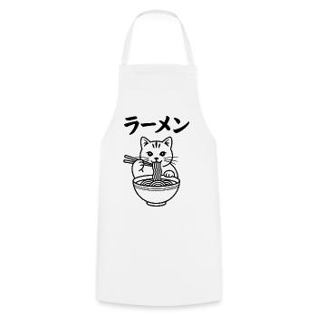 Ramen Cat - Food Lover Design - Tablier de cuisine - blanc - Devant - AI Model Male 185 dark (185cm)