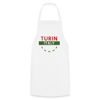 Turn Italy Emblem Tee Artwork - Cooking Apron - white - Front - AI Model Male 185 dark (185cm)