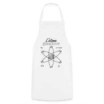 Cadeau Atome Breton Symbole Science et Fierté Gwen - Tablier de cuisine - blanc - Devant - AI Model Male 185 dark (185cm)