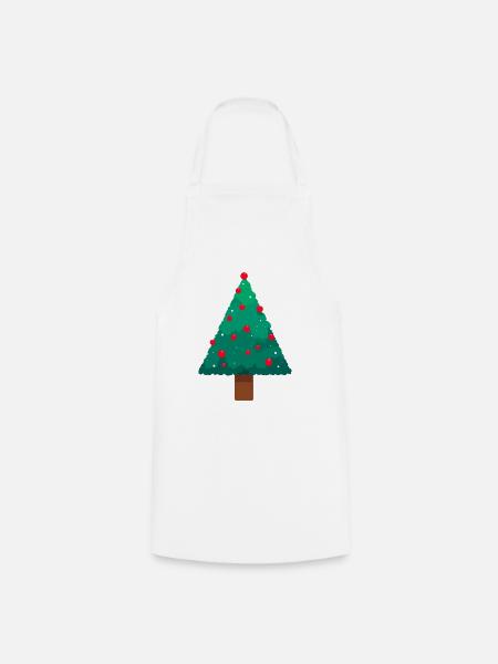 Weihnachtsbaum - Kochschürze - Weiß