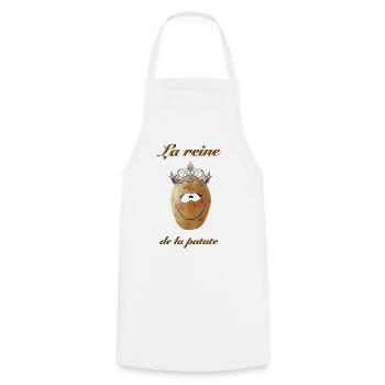 La reine de la patate – Humour cuisine - Tablier de cuisine - blanc - Devant - AI Model Male 185 dark (185cm)