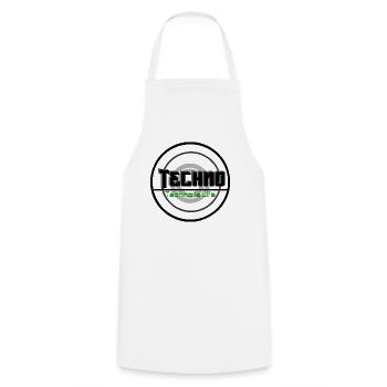 Techno Is Life Neon Logo - Kochschürze - Weiß - Vorne - AI Model Male 185 dark (185cm)