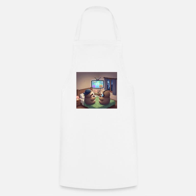 Sloth Night Gamer - Cooking Apron - white