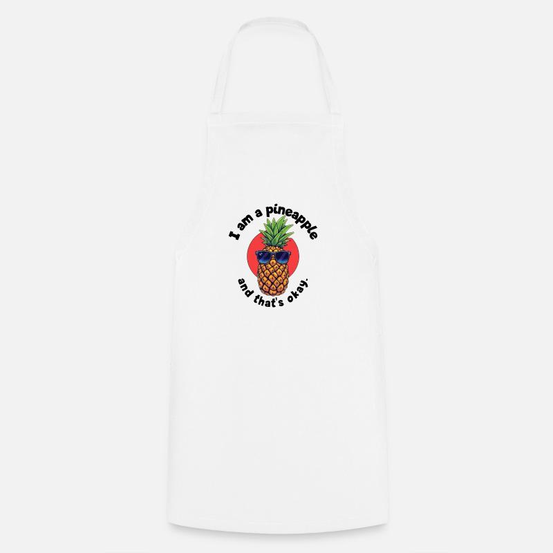 Pineapple with sunglasses - Cooking Apron - white