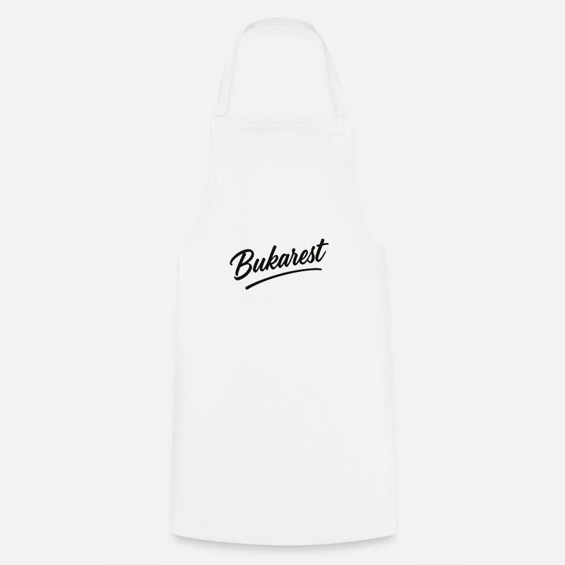 Logo vintage en écriture de Bucarest - Tablier de cuisine - blanc