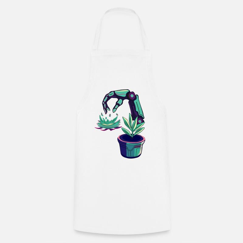 Neon robots - Cooking Apron - white