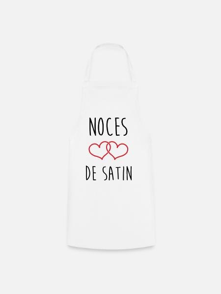Satin-Hochzeit 24 Jahre Liebe - Kochschürze - Weiß
