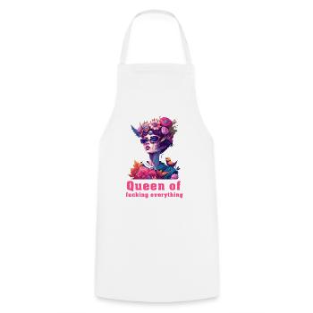 Queen of Floral Fire - Cooking Apron - white - Front - AI Model Male 185 dark (185cm)