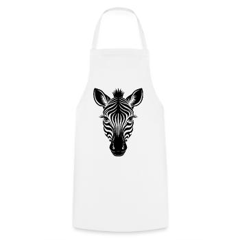 Face de zèbre - Tablier de cuisine - blanc - Devant - AI Model Male 185 dark (185cm)
