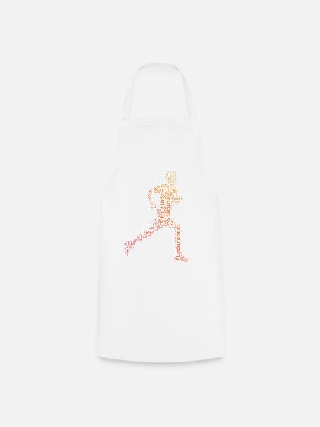 Geschenkidee für einen Running mit Running - Kochschürze - Weiß