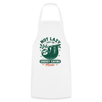 Not Lazy Energy Saving Mode - Cooking Apron - white - Front - AI Model Male 185 dark (185cm)