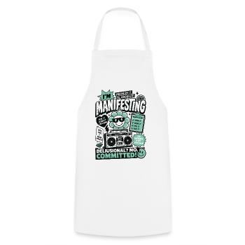 I'm Manifesting Committed Motivation - Cooking Apron - white - Front - AI Model Male 185 dark (185cm)