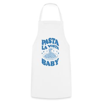 Pasta La Vista Baby - Kochschürze - Weiß - Vorne - AI Model Male 185 dark (185cm)