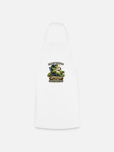 Funny T-Rex Coffee Mood Shirt - Kochschürze - Weiß