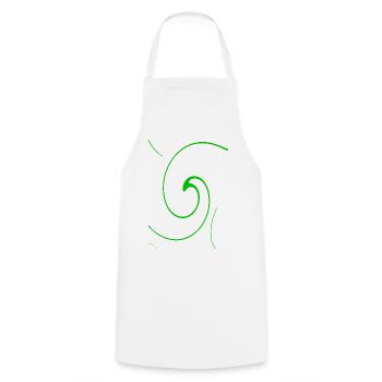 Neon spiral on black - Cooking Apron - white - Front - AI Model Male 185 dark (185cm)