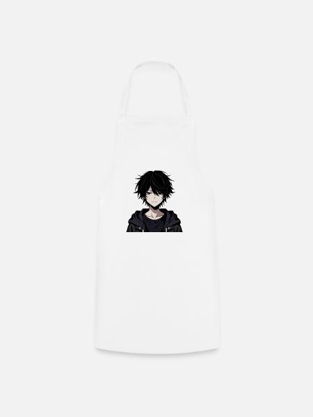 Schwarzer Schattenjunge Hoodie - Kochschürze - Weiß