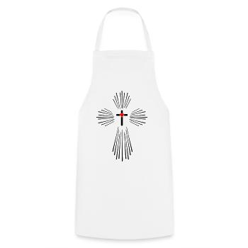 Heiliger Geist Kreuz - Kochschürze - Weiß - Vorne - AI Model Male 185 dark (185cm)