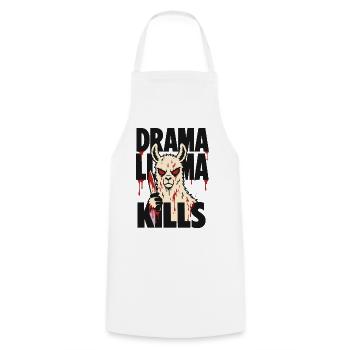 Horror-Lama mit Messer – Drama Llama Kills - Kochschürze - Weiß - Vorne - AI Model Male 185 dark (185cm)