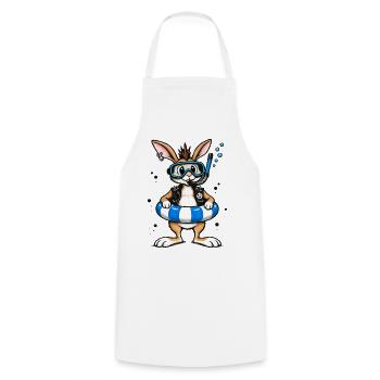 Bunter Punk Hase Taucher mit Rettungsring - Kochschürze - Weiß - Vorne - AI Model Male 185 dark (185cm)