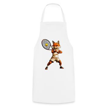Tennisspieler Fuchs - Kochschürze - Weiß - Vorne - AI Model Male 185 dark (185cm)