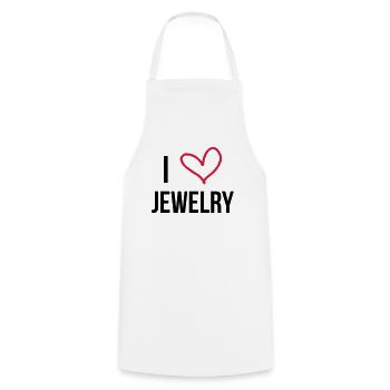 Jeweler / Jewel / Juwelier / Bijoutier / Diamond - Cooking Apron - white - Front - AI Model Male 185 dark (185cm)