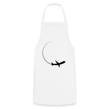 courbe logo cercle rond ligne avion avion mouche p - Tablier de cuisine - blanc - Devant - AI Model Male 185 dark (185cm)