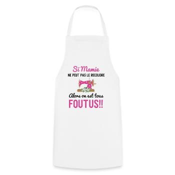 Si mamie ne peut pas le recoudre humour couture - Tablier de cuisine - blanc - Devant - AI Model Male 185 dark (185cm)