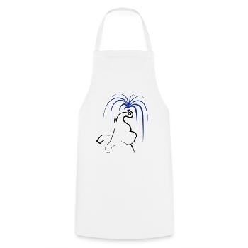 Elephant splashes water from proboscis - Choose color - Cooking Apron - white - Front - AI Model Male 185 dark (185cm)