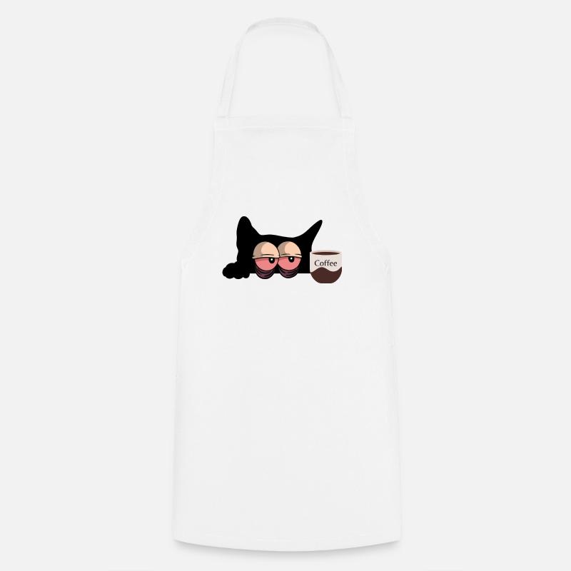 Coffee Cat - Cooking Apron - white