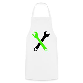 Clé à outils 1 - Tablier de cuisine - blanc - Devant - AI Model Male 185 dark (185cm)