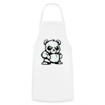 Panda Bear Comic - Cooking Apron - white - Front - AI Model Male 185 dark (185cm)