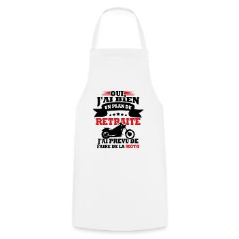 Plan de retraite faire de la moto - Tablier de cuisine - blanc - Devant - AI Model Male 185 dark (185cm)