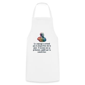 T-shirts Stoïcisme : L'inspiration à portée de soi - Tablier de cuisine - blanc - Devant - AI Model Male 185 dark (185cm)