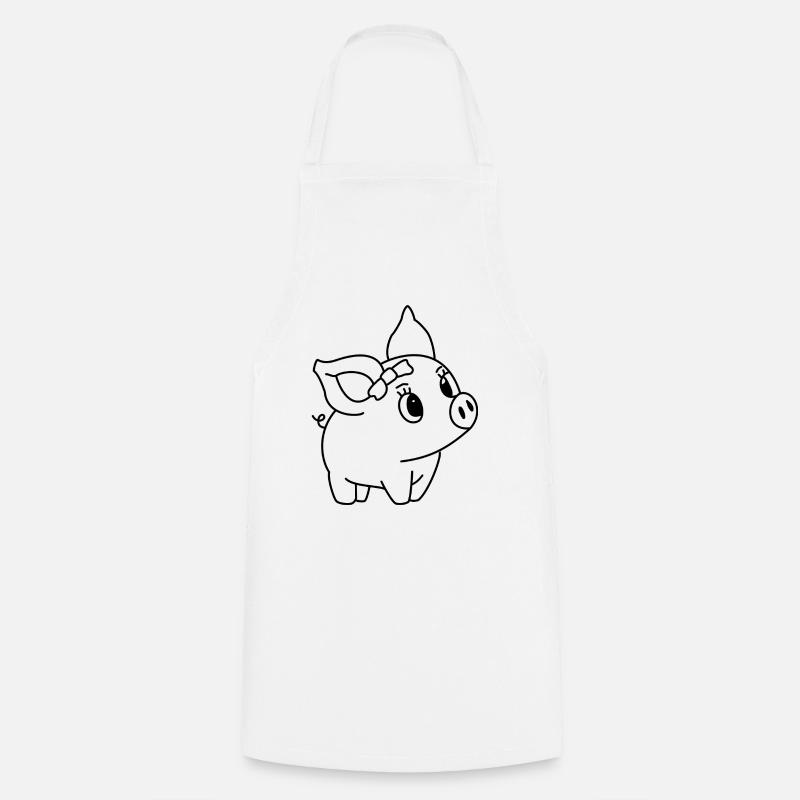 Pig piglet Cute - Cooking Apron - white