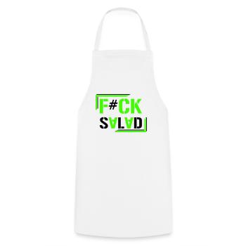 F#CK SALAD - Kochschürze - Weiß - Vorne - AI Model Male 185 dark (185cm)