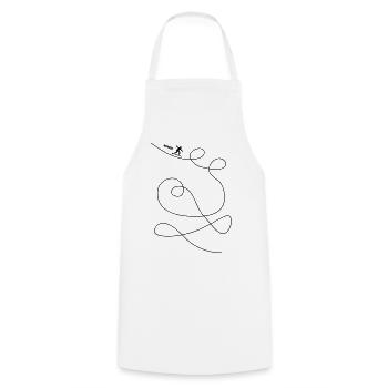 Un surfeur fait des boucles - Tablier de cuisine - blanc - Devant - AI Model Male 185 dark (185cm)