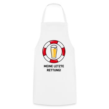 Meine Letzte Rettung! (Bier / Willibecher / POS) - Kochschürze - Weiß - Vorne - AI Model Male 185 dark (185cm)