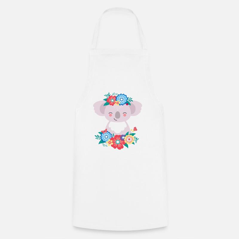 Koala mit Blumen - Kochschürze - Weiß