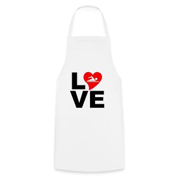swimming love - Cooking Apron - white - Front - AI Model Male 185 dark (185cm)