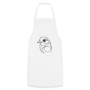 Line Art Dad Mom - Bird - Cooking Apron - white - Front - AI Model Male 185 dark (185cm)